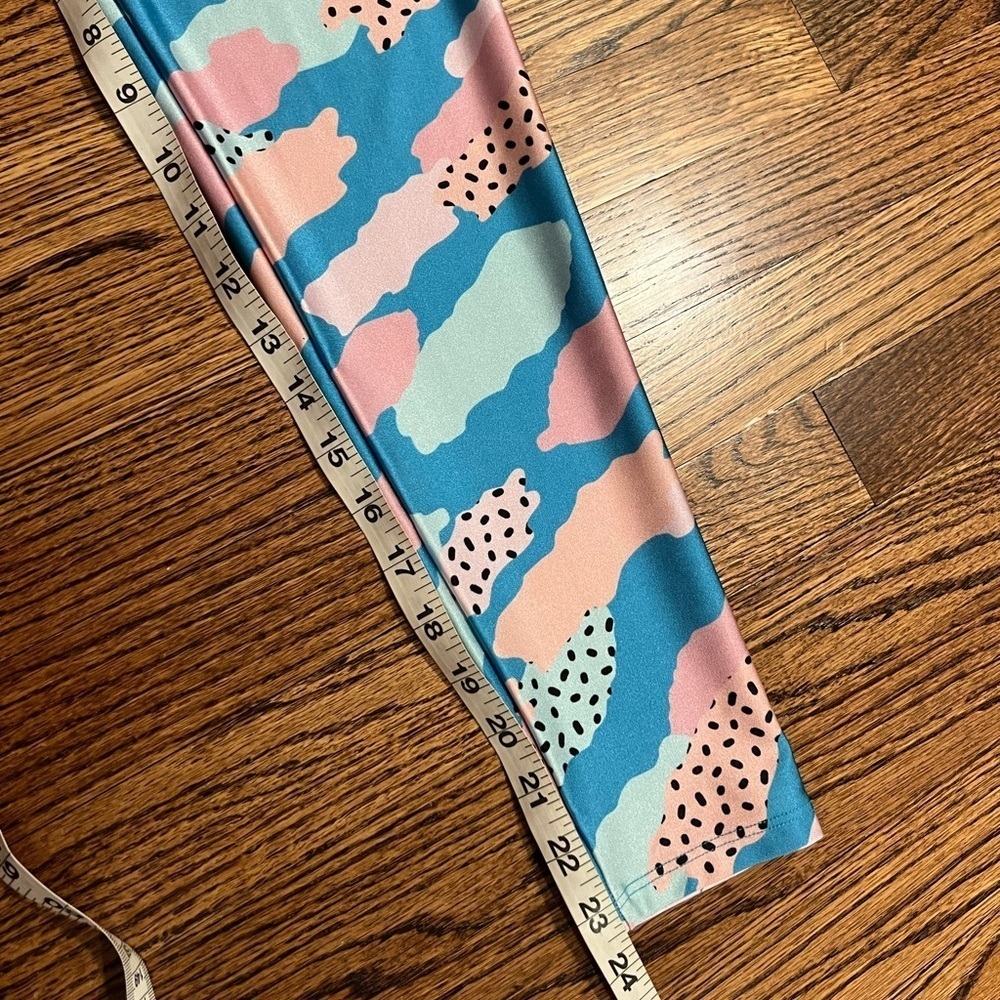 Goldsheep | Blue Pink Leggings Sz M Crop - Picture 5 of 7